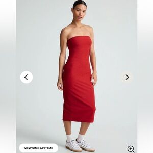 Beyond Yoga Strapless Red Dress